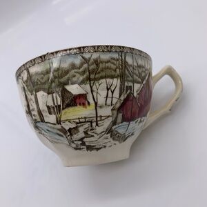 Vintage Friendly Village Ice House 7 Oz Tea Cup/Johnson Brothers/Made In England